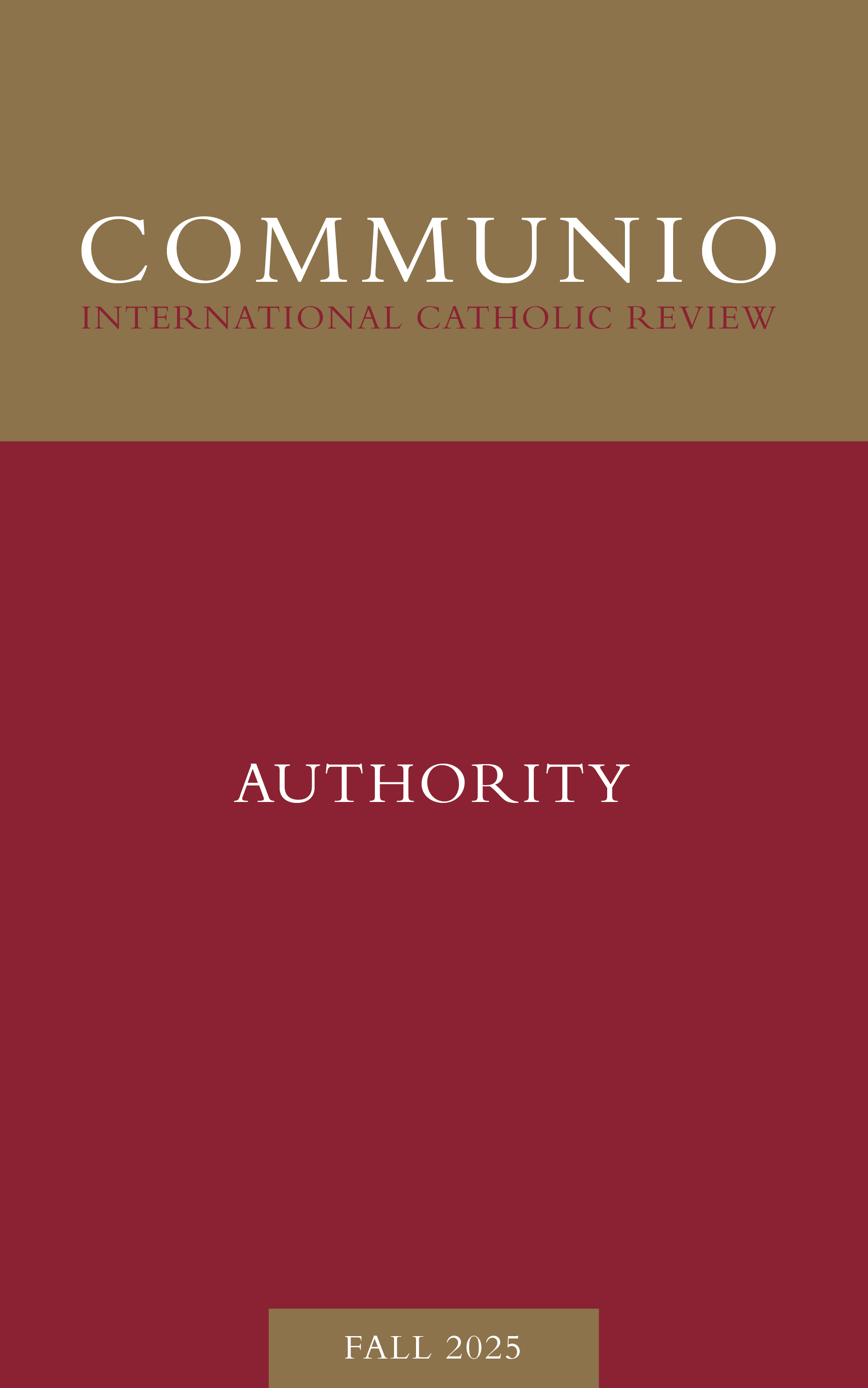 Communio - Fall 2025 - Authority
